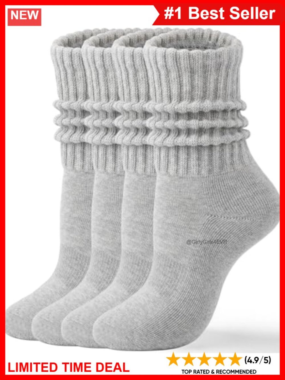 Cotton Slouch Crew Socks Scrunch Cozy Workout Women